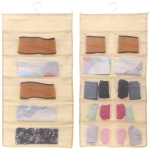 Органайзер двухсторонний подвесной для хранения вещей с крючком «ИДЕЯДОМА», цвет бежевый, 15 карманов, 75*39см