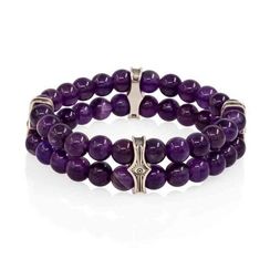 Браслет Всевидящее Око из Мельхиора Двойной с аметистом 8 мм