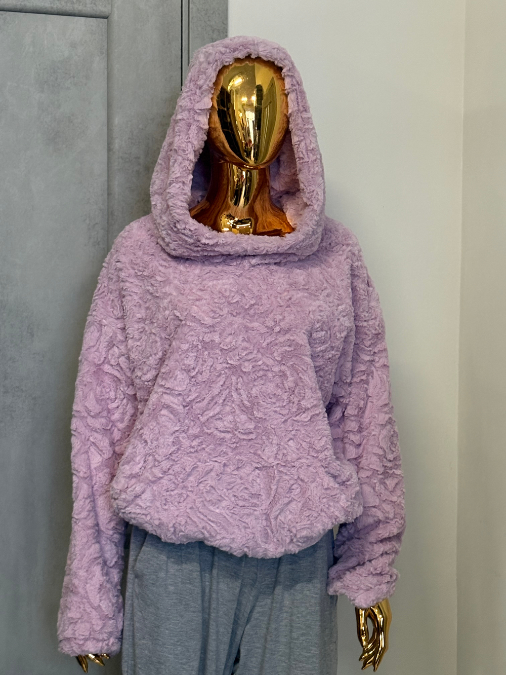 Худи /эко мех / лиловый