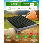 Матрас надувной Intex, 203х152х25 см, 64763, нас встроен, ножн, флок, 272 кг