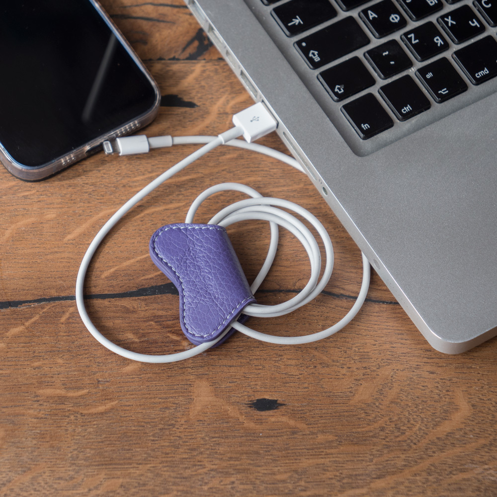 Держатель для наушников Papillon из кожи теленка, цвета сирени