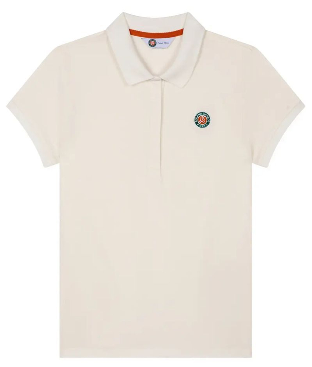 Женское поло Roland Garros Basic Islande Shirt - ecru