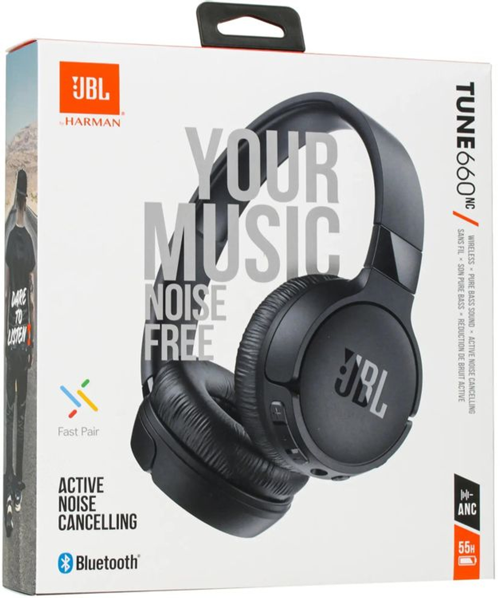 Наушники JBL Tune 660BT NC, Bluetooth/3.5 мм, накладные, черный [jblt660ncblk]