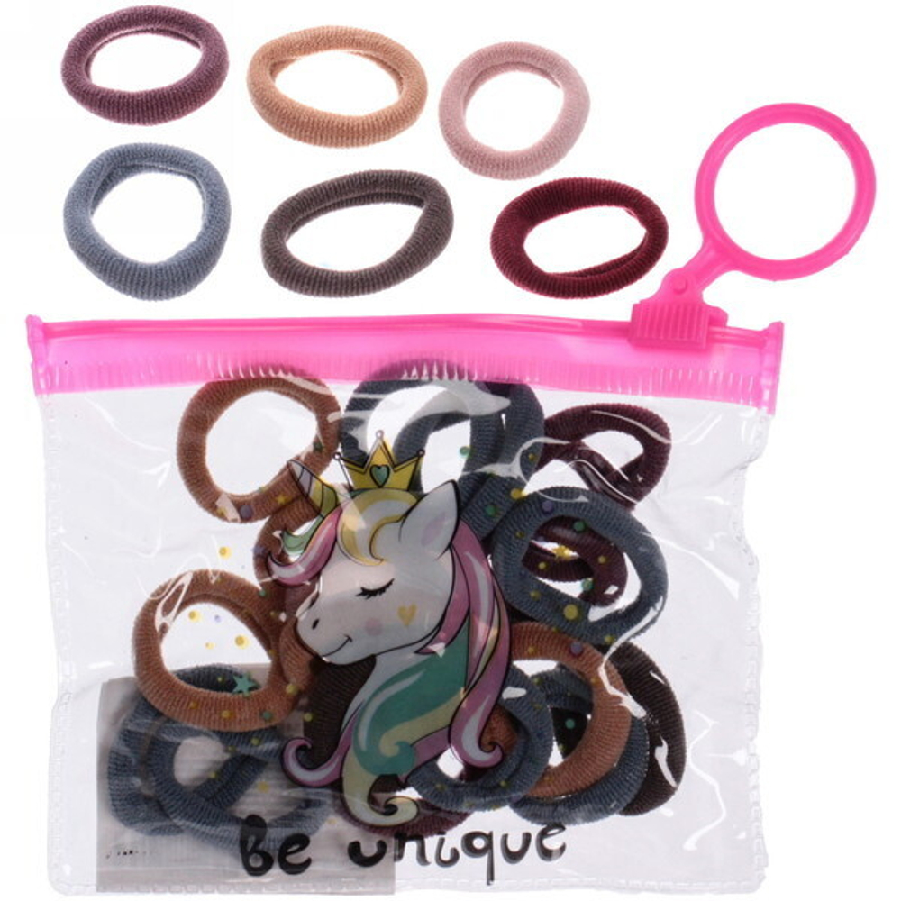 Резинки детские для волос 18шт (+-2 шт) «Bright style - Быть уникальным», микс 4 цвета, 9,5*8см