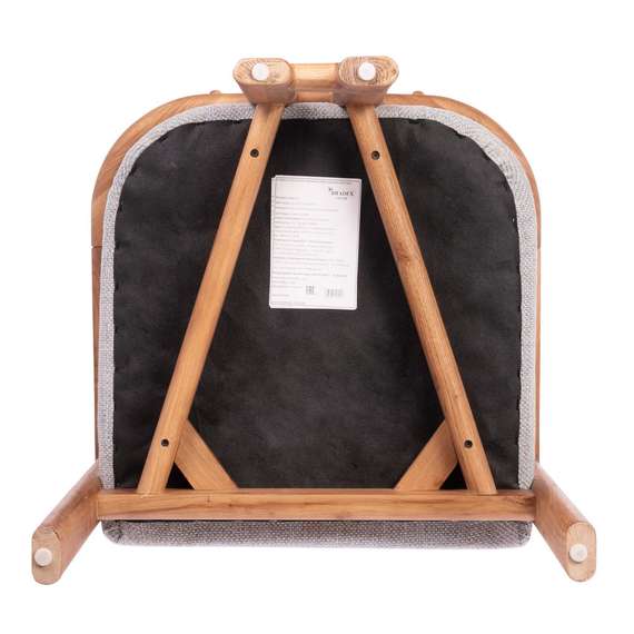 Стул Oberon, бежево-голубая рогожка, ножки орех