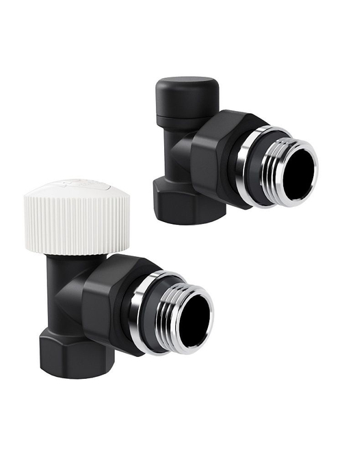 Набор термостатический для радиатора угловой Design 1/2" М30х1,5 Черный Royal Thermo