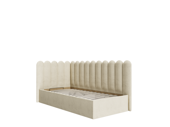 Савоярди ПМ-407 Кровать с мягкой обивкой с ПМ (левая) Formula 102 (Крем)