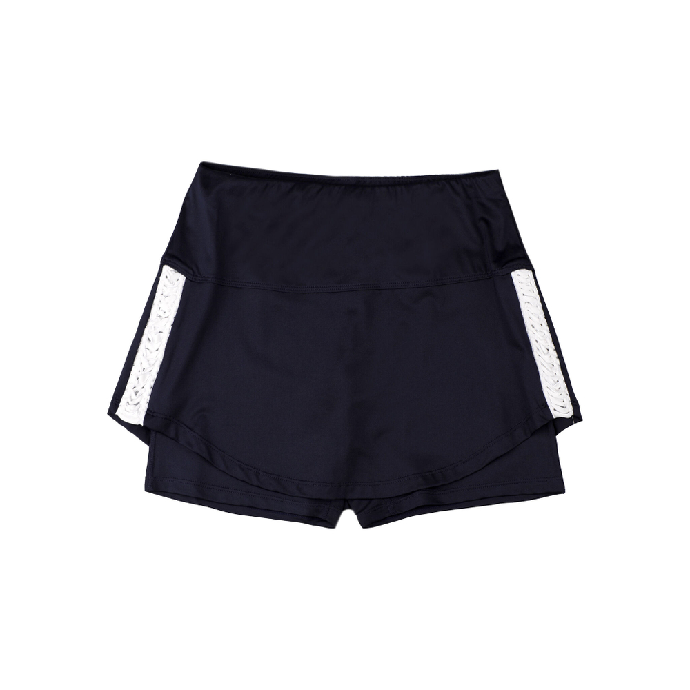 Женская теннисная юбка Lucky in Love Tahiti Macrama Skirt Women - Dark Blue, White