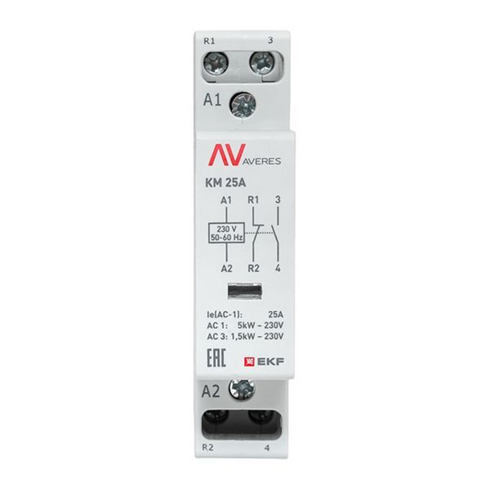 Контактор модульный EKF km-av-1-25-11-230V