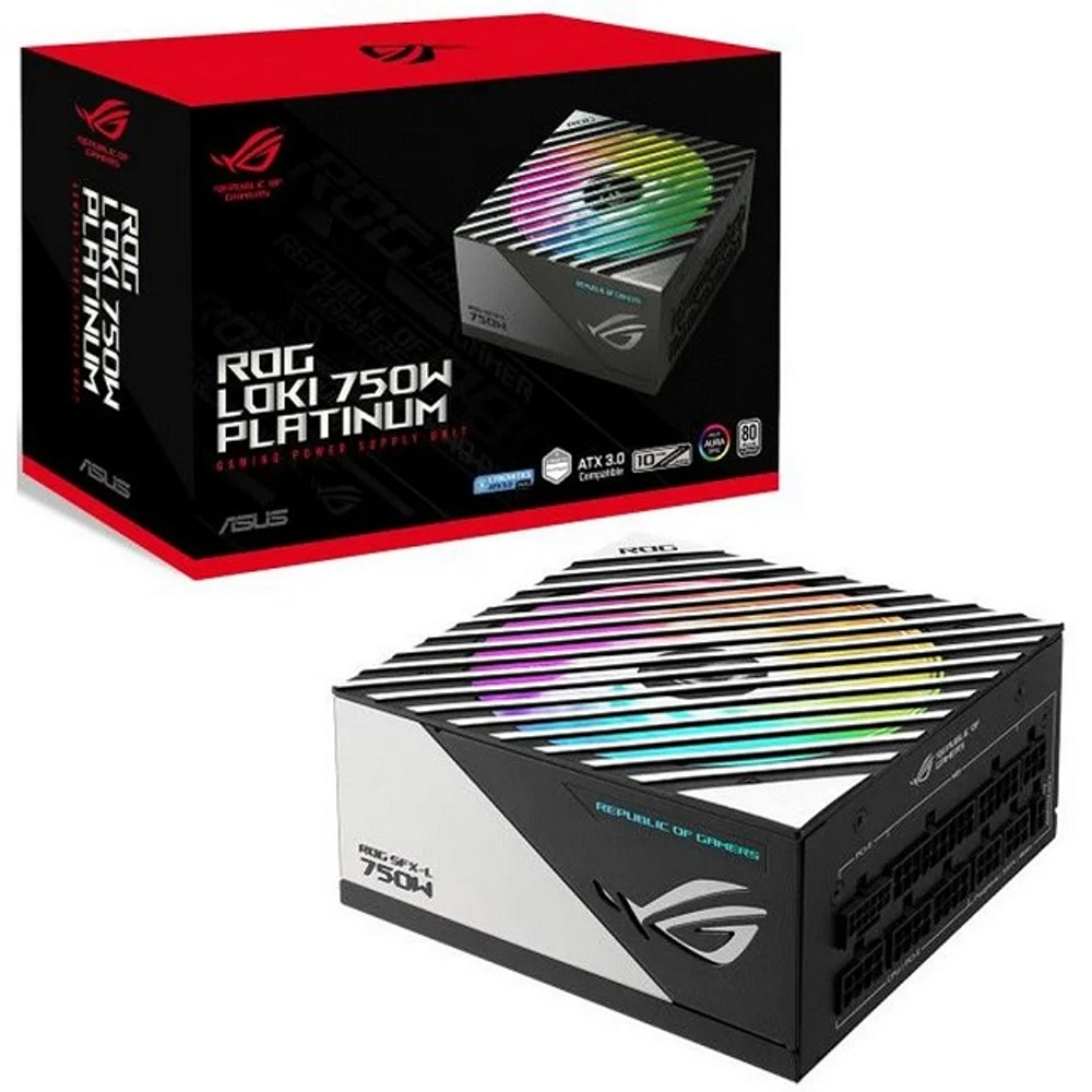 Блок питания ASUS 750W ROG-LOKI-750P-SFX-L-GAMING, модульный, RGB, 16 Pin PCIe 5.0, 80 PLUS Platinum (90YE00N4-B0NA00)