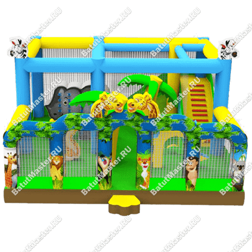 Коммерческий надувной батут "Законы джунглей макси"