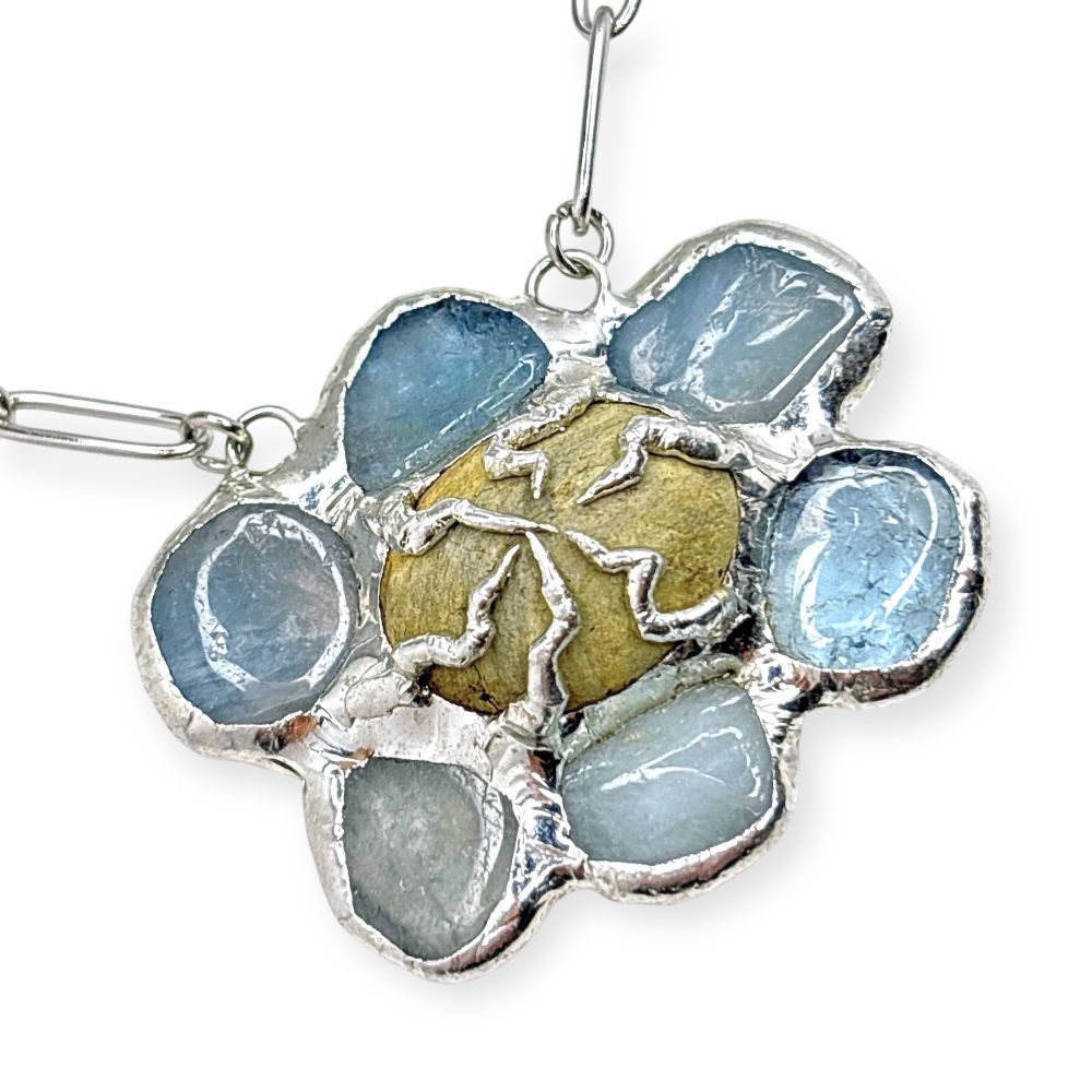 Подвеска Reglow Lab waves Wv-Pn-6 галька аквамарин