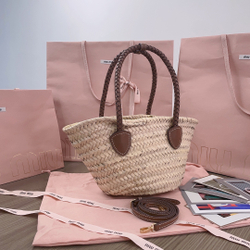 Miu Miu Woven Fabric Tote Bag
