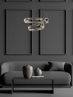 Люстра подвесная светодиодная Lanbos, LED 90 Вт, до 20 кв м, золотая