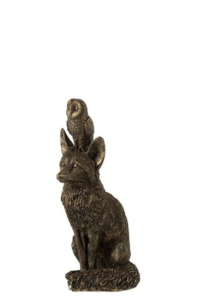 Декор "Лиса с совой" 15x12x28см