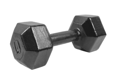 Гантель гексагональная литая черная, 14 кг