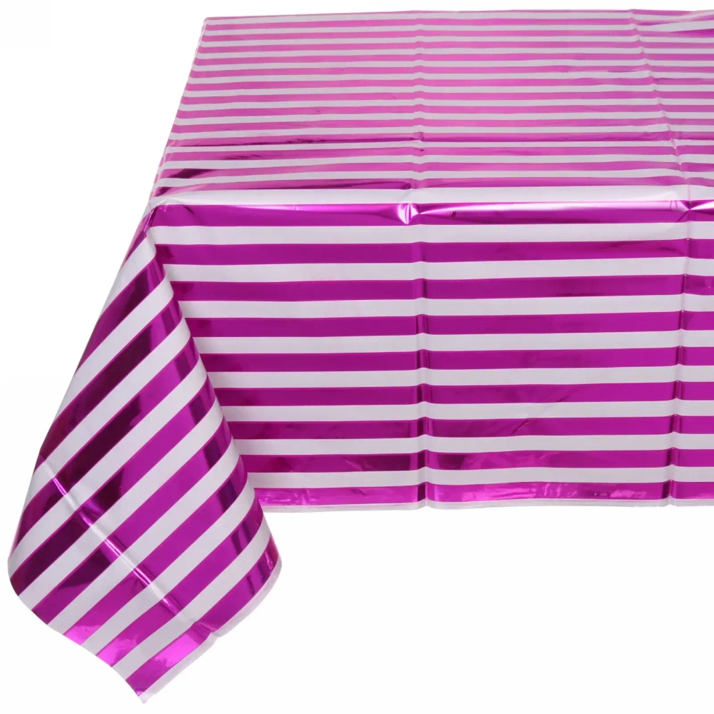 Скатерть фольгированная «Фантазия» 137*183см цвет розовый, пвх