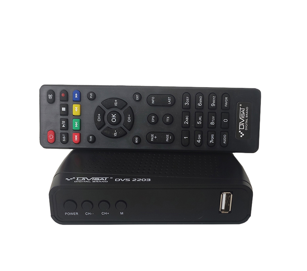 Приставка для цифрового телевидения DIVISAT DVS 2203 DVB-T2/C HDMI, 2*USB, RCA, БП внешний без экрана