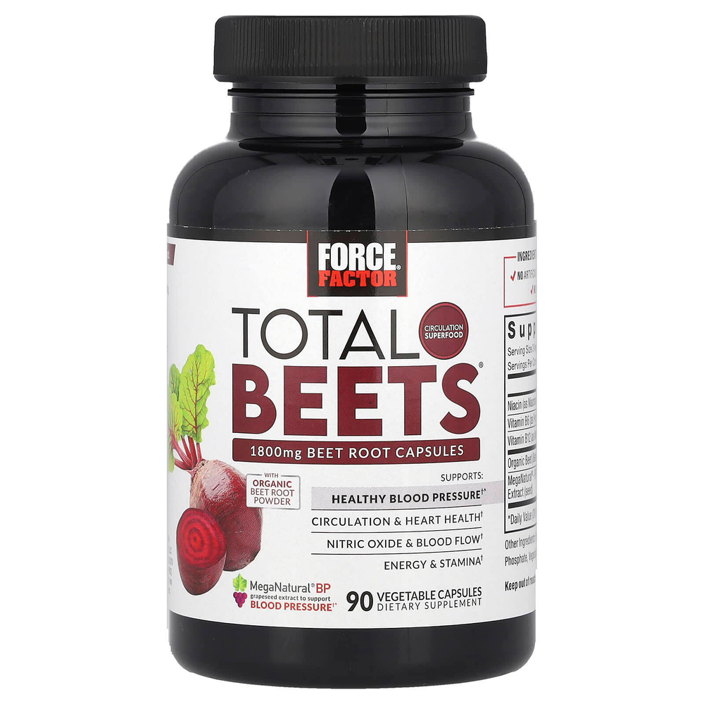 Force Factor, Total Beets®, 90 вегетарианских капсул