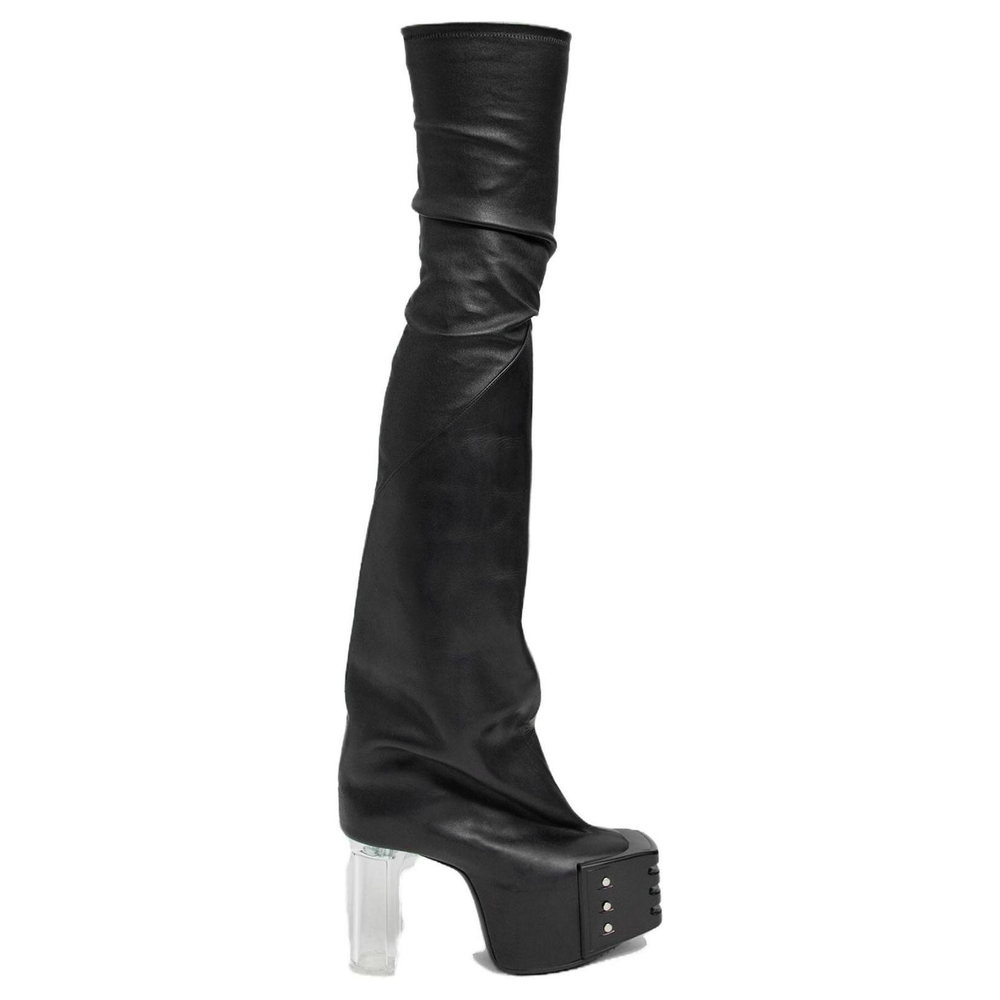 RICK OWENS 120mm Thigh-length Leather Boots