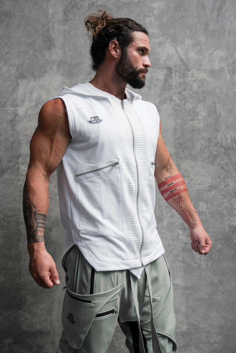 Безрукавка BODY ENGINEERS Atlantis Sleeveless Hoodie White