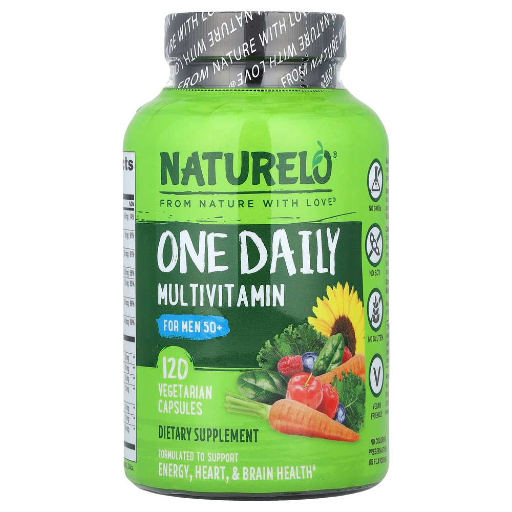 NATURELO, Мультивитамины для мужчин старше 50 лет, 120 вегетарианских капсул