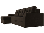 Диван угловой Эмир БС левый угол, Коричневый, Микровельвет, 28406L