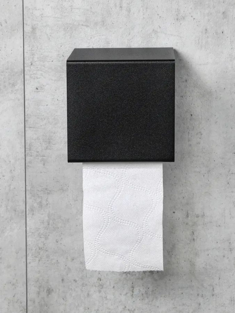 Держатель для туалетной бумаги MetaDec Quadratic c полочкой для телефона, черный