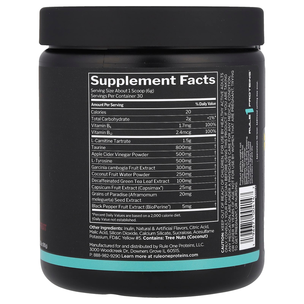 Rule One Proteins, Lean ™, коррекция веса без стимуляции, ананас и маракуйя, 180 г (6,35 унции)