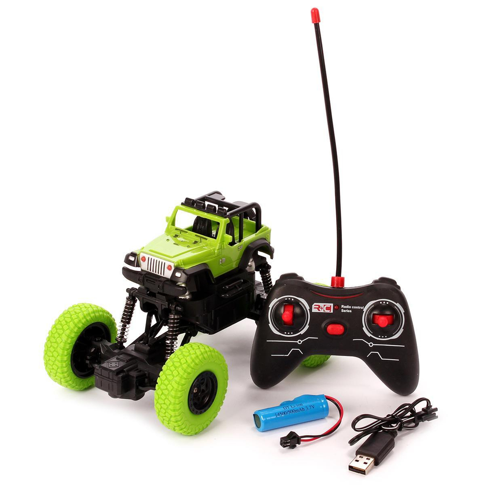 Машина р/у "Джип" 4 канала, в комплекте: аккум., USB шнур, эл.пит.АА*2шт.не вх.в комплект, коробка,