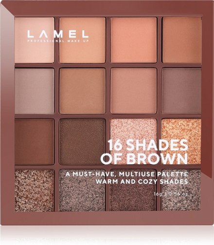 LAMEL 16 Shades Of Brown - палитра теней для век, 16 g