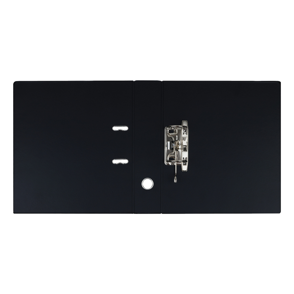 Папка-регистратор OfficeSpace, 70мм, ПВХ, с карманом на корешке, черная