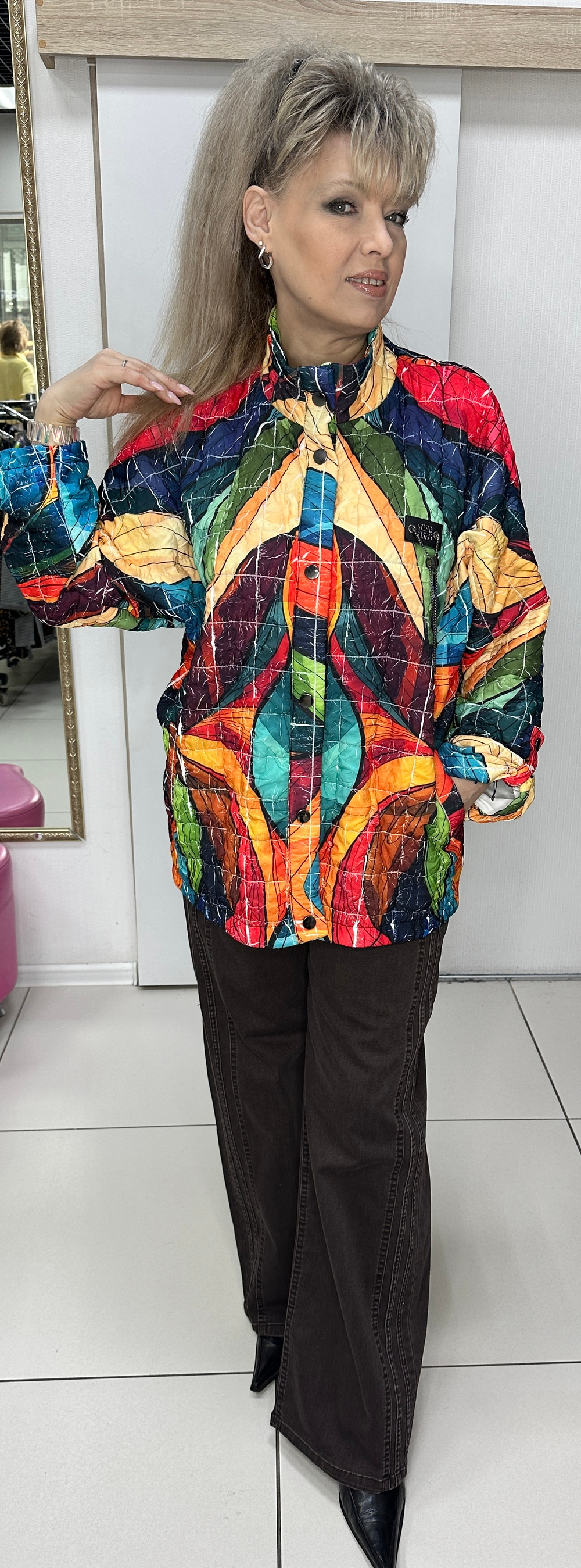 Цветная стеганная куртка "зефирка"