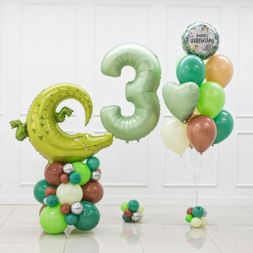 Шар (35''/89 см) Фигура, Крокодил Аллигатор, 1 шт.