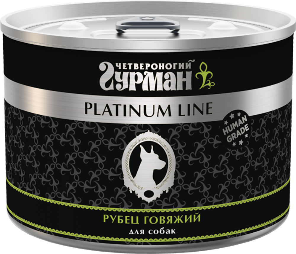 Корм консервированный для собак Четвероногий гурман &quot;Platinum line Рубец говяжий&quot;, 525 г