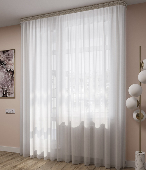 Тюль Legrand Вуаль шелк белый с утяжелителем