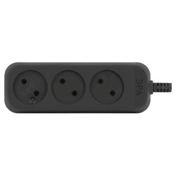 Колодка ЭРА KX-3-B 3 розетки без зазeмления черная