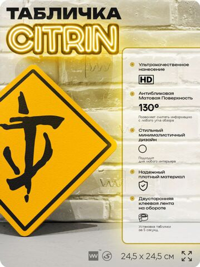 Табличка декоративная "Значок Doom" на дверь и стену, прикольная штука в подарок геймеру, декоративный знак, 24,5х24,5 см, Айдентика Технолоджи