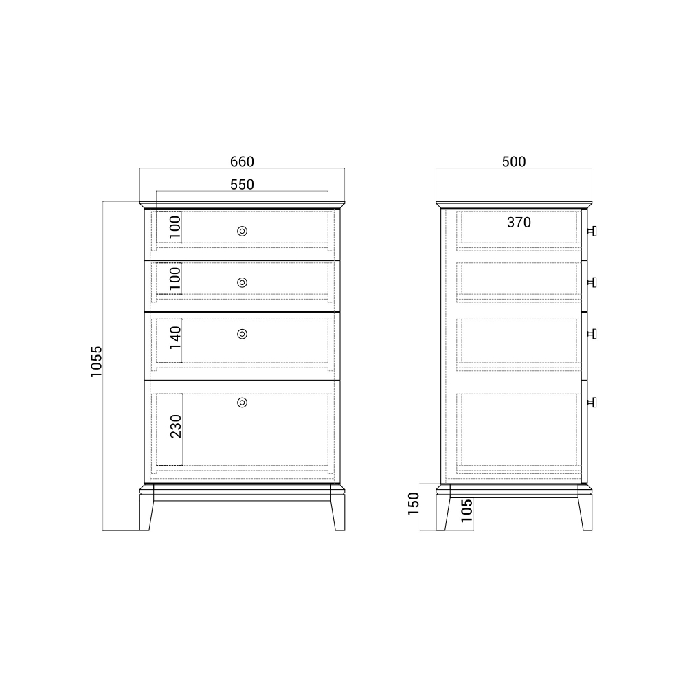 Высокий комод CRYSTAL CR002