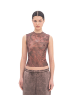 BROWN MESH TOP