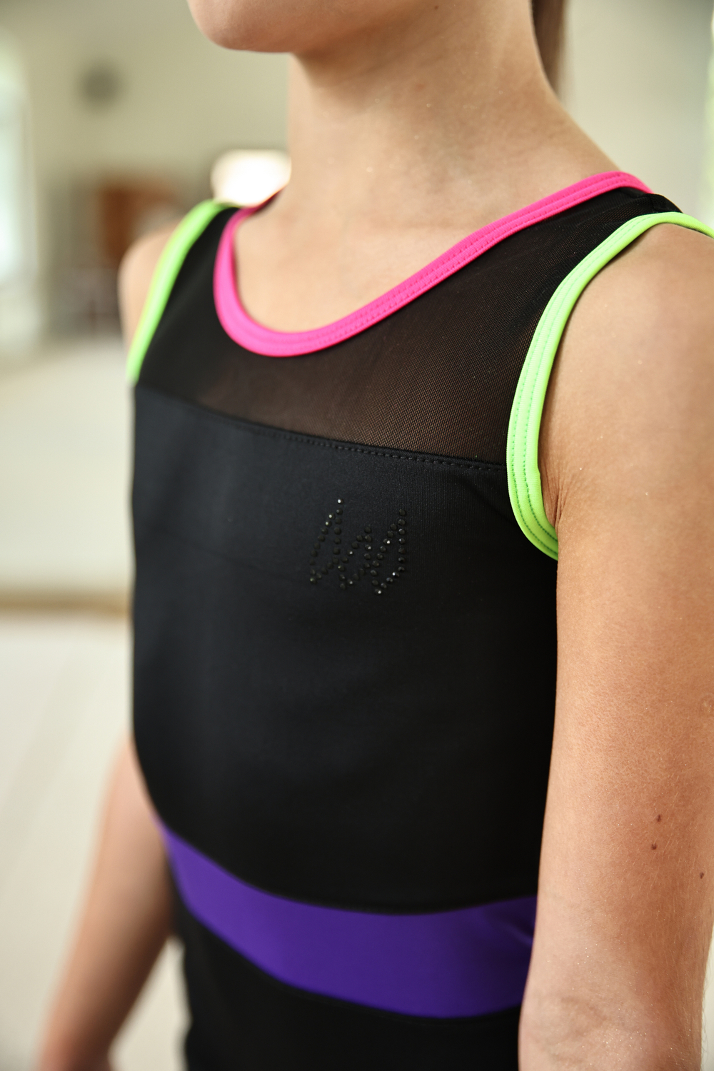 Комбинезон для гимнастики Bright (шорты, короткий рукав)