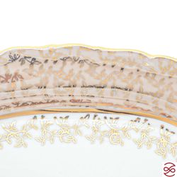 Блюдо овальное Queen's Crown ARISTOKRAT Лист Бежевый 21 см