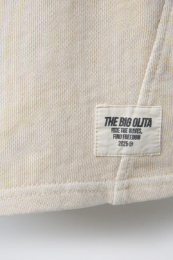 ZARA ШОРТЫ ИЗ МЯГКОЙ ТКАНИ С НАШИВКОЙ, ЭКРЮ