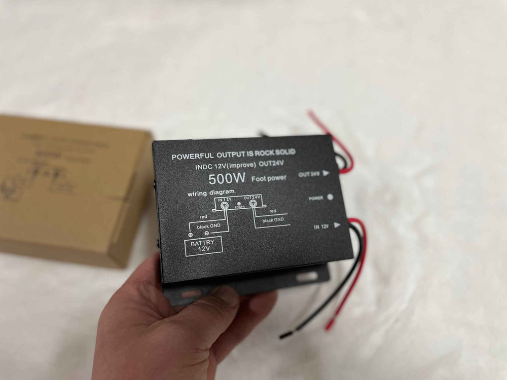 500W (12 в 24) / Повышающий преобразователь с 12V - на 24V, 500 Вт, бурый (1 шт.)