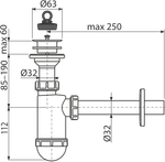 Сифон для умывальника AlcaPlast A420