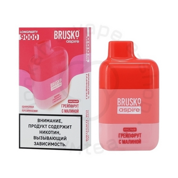 Одноразовая ЭС BRUSKO LONGPARTY 9000 с ароматом Грейпфрута с малиной, кислый, 20мг/см3, 9 мл. (М)