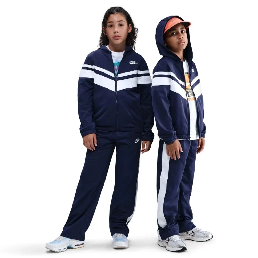 Детский теннисный костюм Nike Kids Sportswear Dri-Fit Hooded - midnight navy/white/white