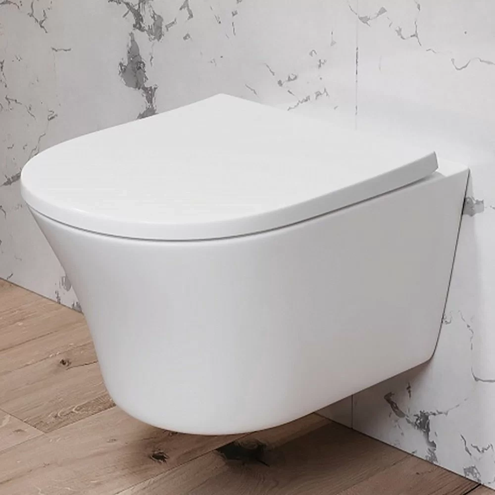 Унитаз подвесной Damixa Skyline DX35C1700SC белый, с крышкой микролифт, безободковый