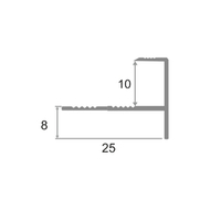 АЛТПг 10мм (ПФ-11) "DO-1" 2,7м Розовый глянец окантов. гиб. анод. алюм.