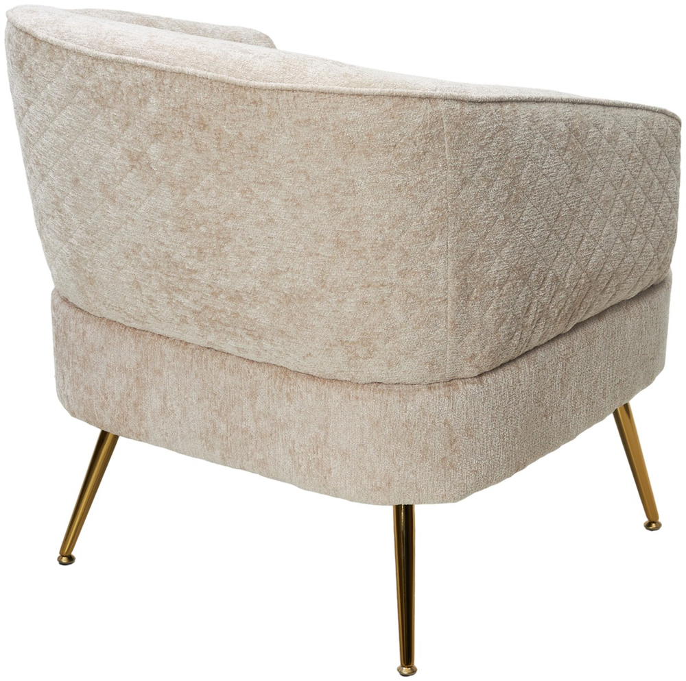 Кресло М-City DISAUR Мюсселс (Mussels) 3018-10 Бежевый, Шенилл, Золотой каркас